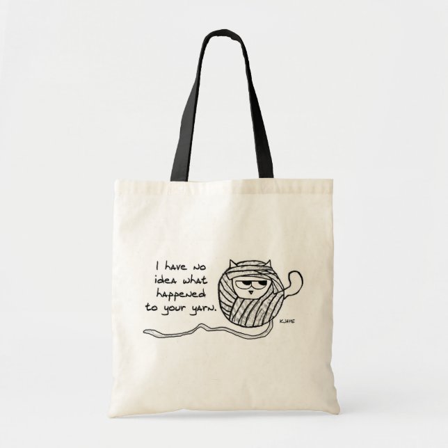 Bolsa Tote Os gatos roubam o fio - sacola engraçada (Frente)
