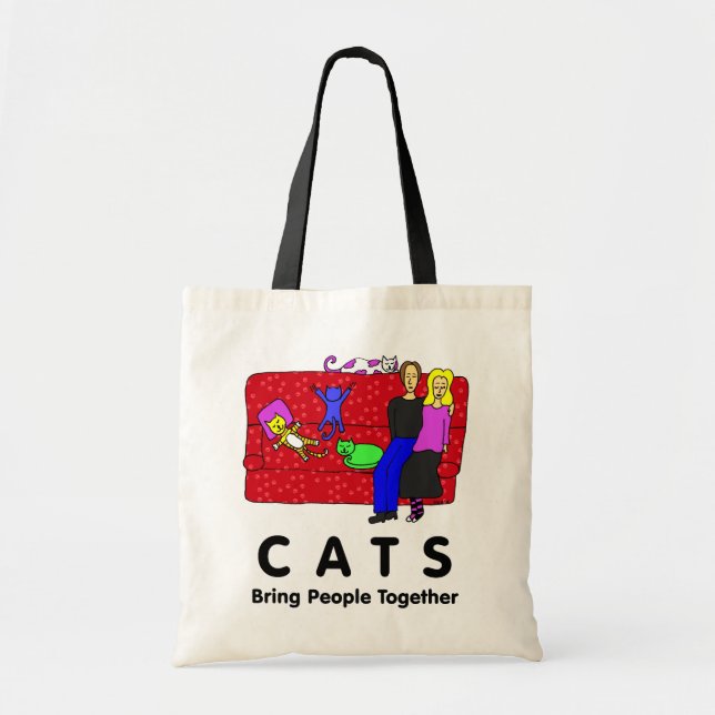 Bolsa Tote Os gatos trazem pessoas junto (Frente)