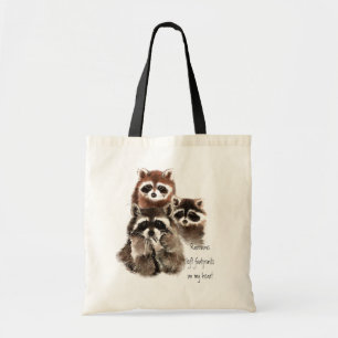 Bolsa Tote Os guaxinins deixaram pegadas no meu coração.