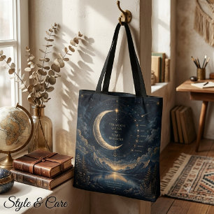 Bolsa Tote Os Guias da Lua Arte Celestial da Lua e Estrelas
