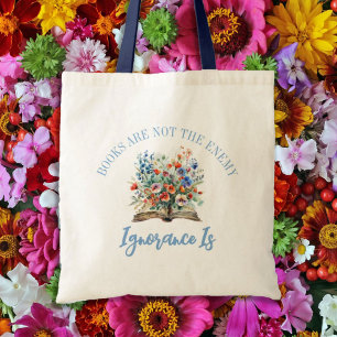 Bolsa Tote Os livros não são inimigos da proibição do livro d