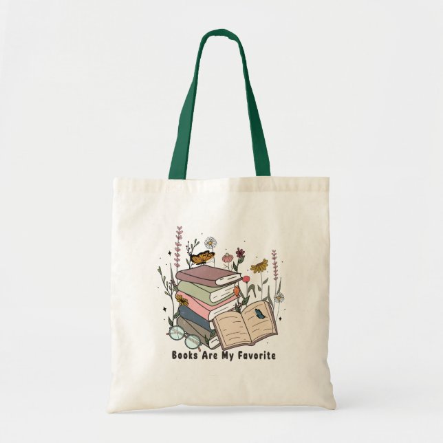 Bolsa Tote Os livros são o meu design favorito (Frente)