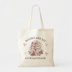 Bolsa Tote Os livros são o meu Dia de os namorados da Língua