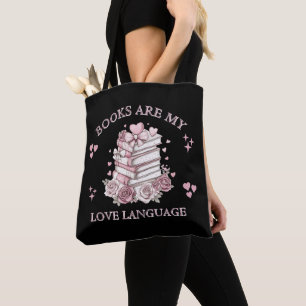 Bolsa Tote Os livros são o meu Dia de os namorados da Língua