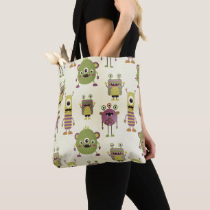 Bolsa Tote Os monstro pequenos bonitos projetam para miúdos