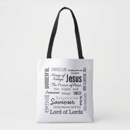 Bolsa Tote Os Nomes de Jesus Script de Texto