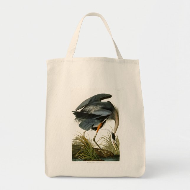 Bolsa Tote Os pássaros de John Audubon da garça-real de (Frente)