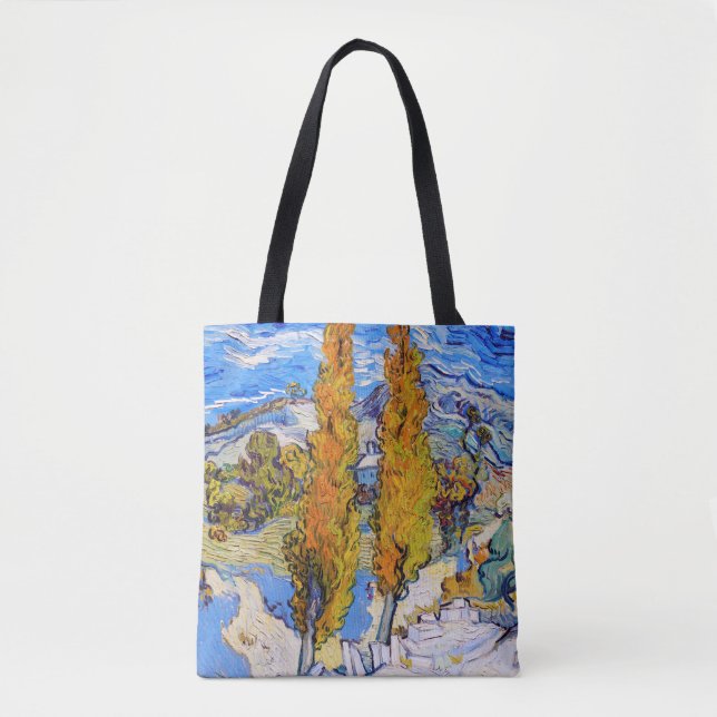 Bolsa Tote Os Poplars em Santo-Rémy, Van Gogh (Frente)