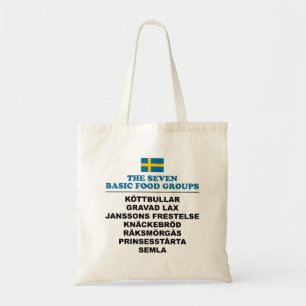 Bolsa Tote Os Sete Grupos Alimentares Básicos Funny Sueco