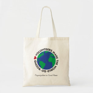Bolsa Tote Os voluntários fazem o mundo ir 'redondo com terr