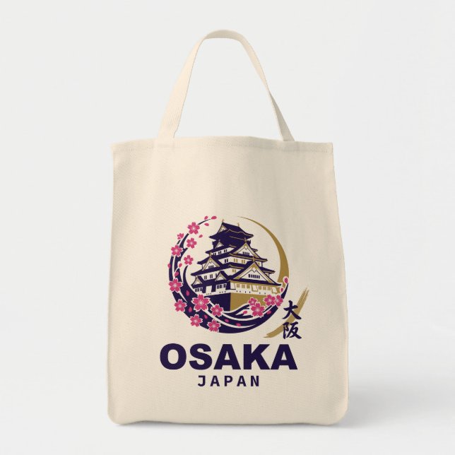 Bolsa Tote Osaka Japão Flores de Cerejeira (Frente)