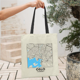 Bolsa Tote Oslo, Norway, City Map Tote Bag