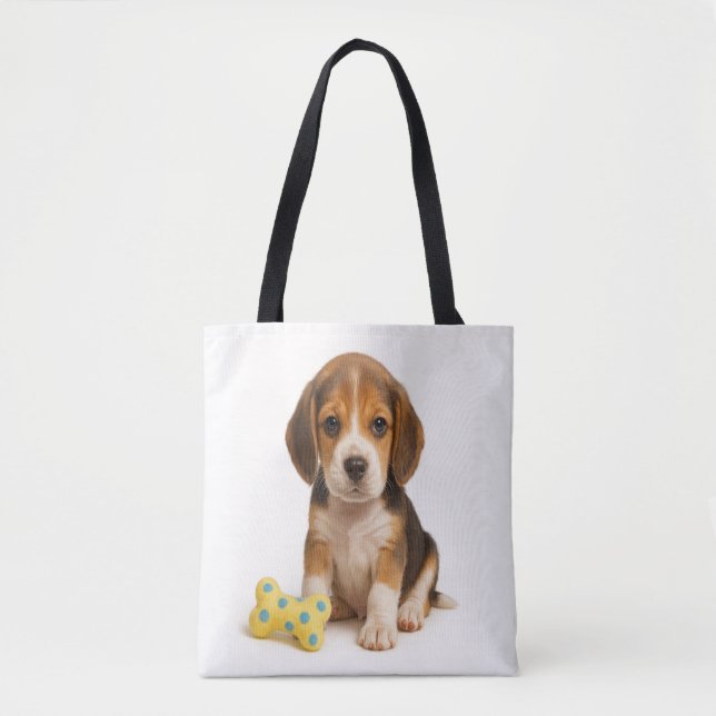 Bolsa Tote Osso a ser selvagem - Sapo de beagle e Bolinhas (Frente)