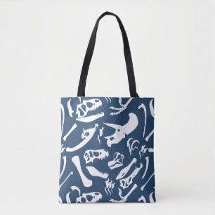 Bolsa Tote Ossos de dinossauro (azuis)