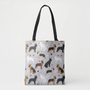 Bolsa Tote Ossos do german shepherd e patas