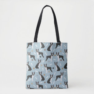 Bolsa Tote Ossos e patas de Boston Terrier
