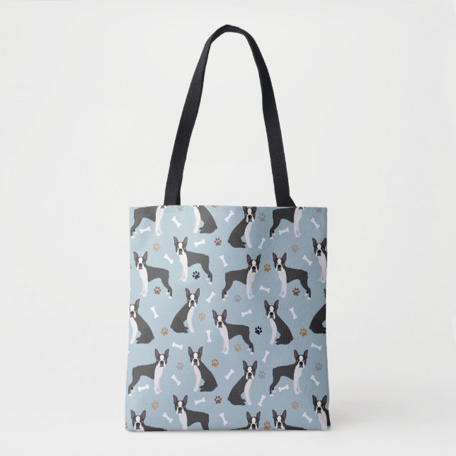 Bolsa Tote Ossos e patas de Boston Terrier (Frente)