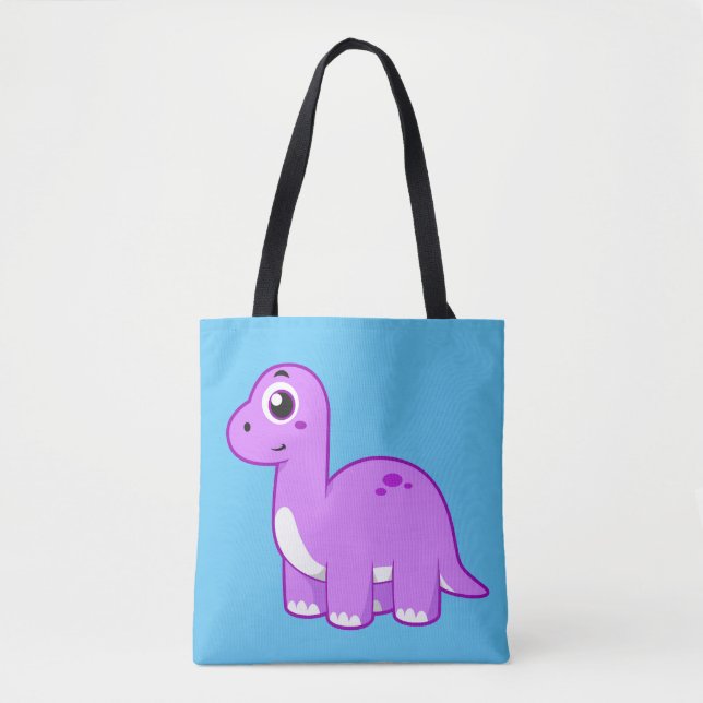 Bolsa Tote Ótima Ilustração De Um Dinossauro Brontossauro. (Frente)
