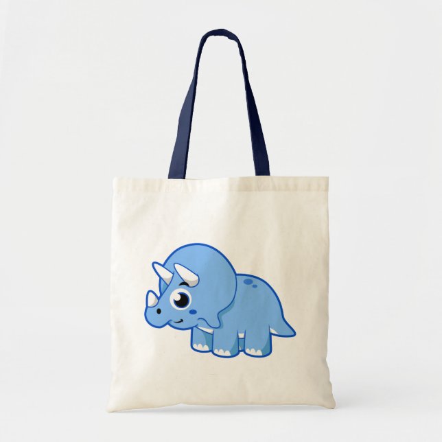 Bolsa Tote Ótima Ilustração De Um Dinossauro Tricerátopo. (Frente)
