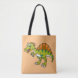 Bolsa Tote Ótima Ilustração De Um Espinossauro Sorridente.