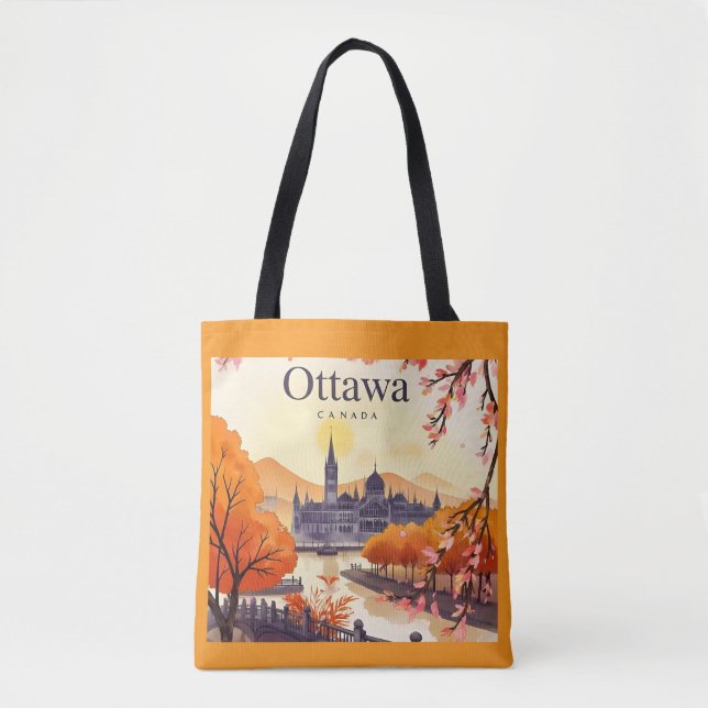 Bolsa Tote Ottawa Canada Parliament Building, City Skyline (Frente)