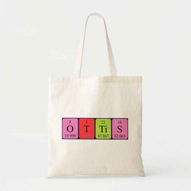 Bolsa Tote Ottis mesa periódica nome tote saco (Frente)