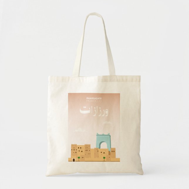 Bolsa Tote Ouarzazate Art – Illustrated Morocco City Design (Frente)