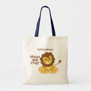 Bolsa Tote Ouça-me rujir a sacola personalizada leão