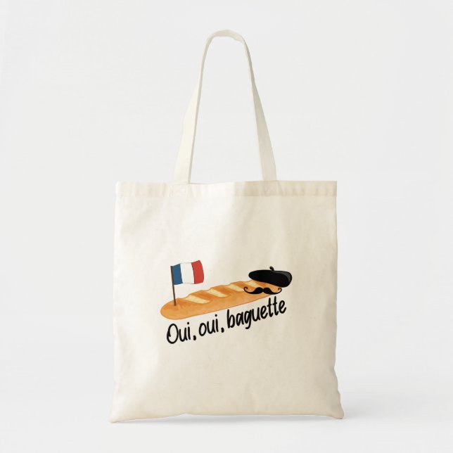 Bolsa Tote Oui Oui Baguette - Comida Francesa Engraçada (Frente)