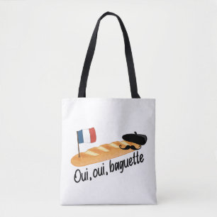 Bolsa Tote Oui Oui Baguette - Comida Francesa Engraçada