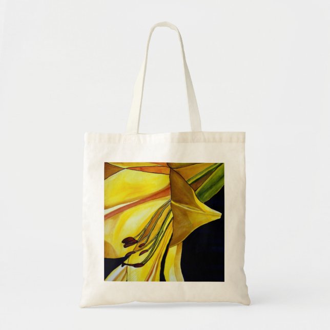 Bolsa Tote Ouro Amarelo Esplendor Lily Arte original (Frente)