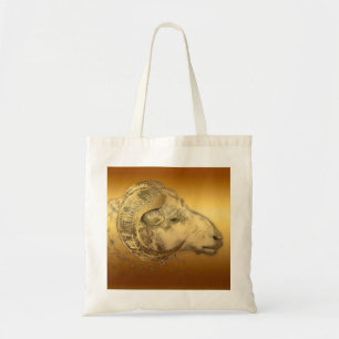 Bolsa Tote Ouro Ano Ram Chinês Zodiac Aries Tote Bag