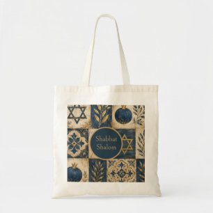 Bolsa Tote Ouro Azul, Judaica Casa de Campo Rústica Shabat