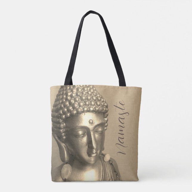 Bolsa Tote Ouro Buddha Namaste (Verso)