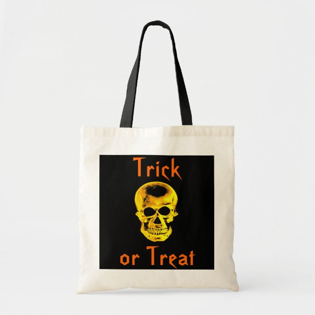 Bolsa Tote Ouro com truque de caveira ou barra de tratamento (Frente)