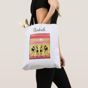 Bolsa Tote Ouro De Arte Africano Cute Sunset, Dança De Quebra