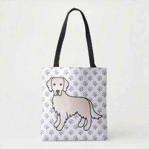 Bolsa Tote Ouro de Creme Inglês - Retriever Cartoon Dog & Paw