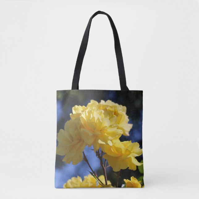 Bolsa Tote Ouro Flores Bonito Rosas Foto Cuta (Frente)