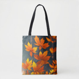 Bolsa Tote Ouro: Folhas de Outono Laranja
