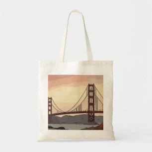 Bolsa Tote Ouro Gate Bridge San Francisco Califórnia