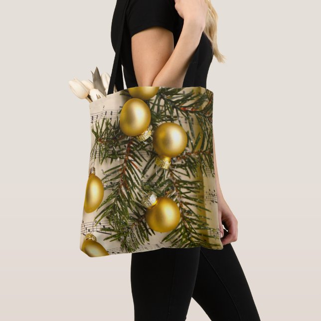 Bolsa Tote Ouro Melody Decor de Natal (Close Up)