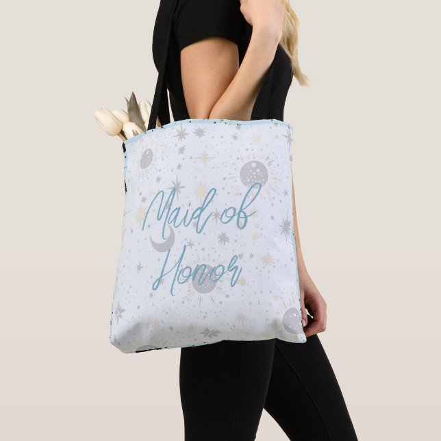 Bolsa Tote Ouro Negro Azul Celestial Dama de Honra (Close Up)