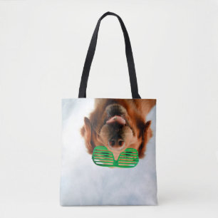 Bolsa Tote Ouro Retriever Com Óculos De Sol Verde