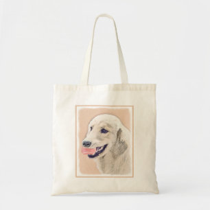 Bolsa Tote Ouro Retriever com Tênis Ball Painting Dog Art