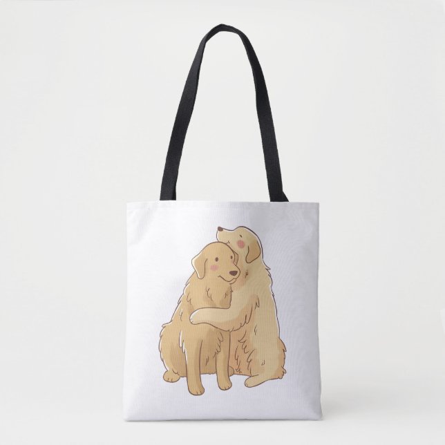 Bolsa Tote Ouro Retriever hug (Frente)
