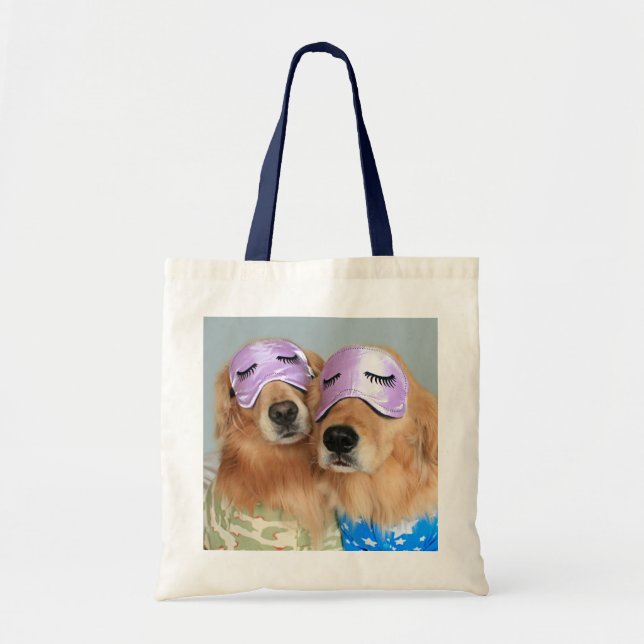 Bolsa Tote Ouro Retriever Sonhando com você (Frente)