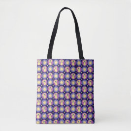 Bolsa Tote Ouro Retriever Whimsical Sun Bolinhas Dark Blue