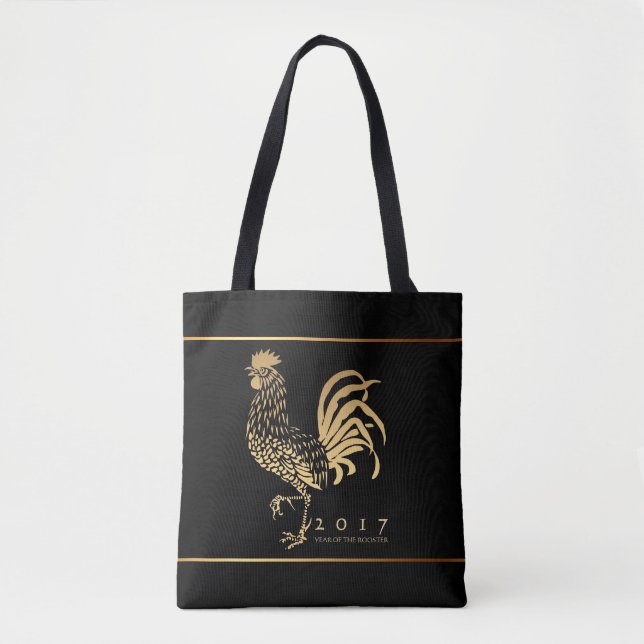 Bolsa Tote Ouro Rooster Ano Novo 2017 Black Bag 2 (Frente)