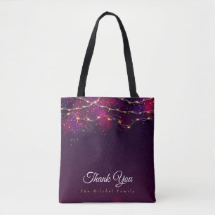 Bolsa Tote Ouro Russo Personalizado Ouro Roxo Obrigado presen