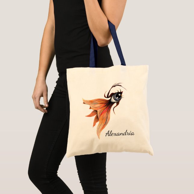Bolsa Tote Ouro Surreal Goldfish Fantasy Art Personalizado (Frente (produto))